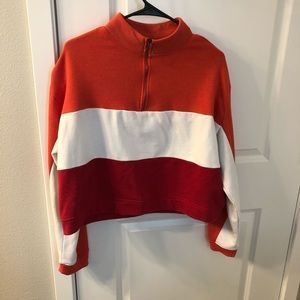 color block crop sweatshirt